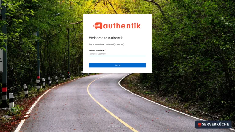 Not signed in: Authentik asks before the service answers The Authentik login page shown when opening the protected service