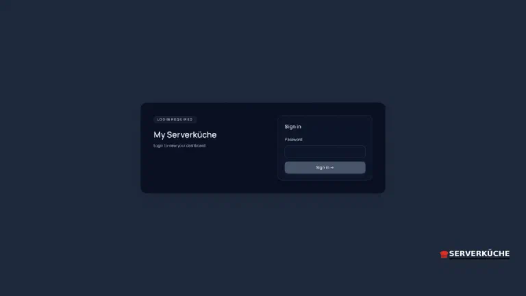 The built-in login since Homepage 2 – one password field, no username The Homepage sign-in page with the dashboard title and a single password field