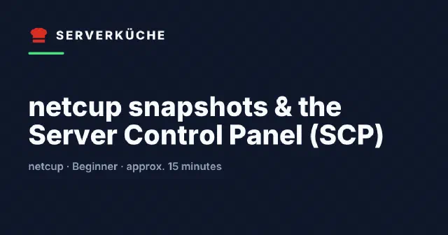 netcup snapshots & the Server Control Panel (SCP)