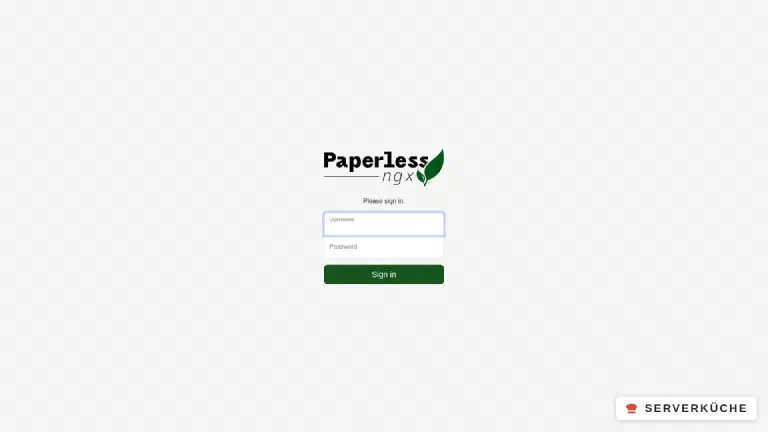 The login page of Paperless-ngx under your own domain