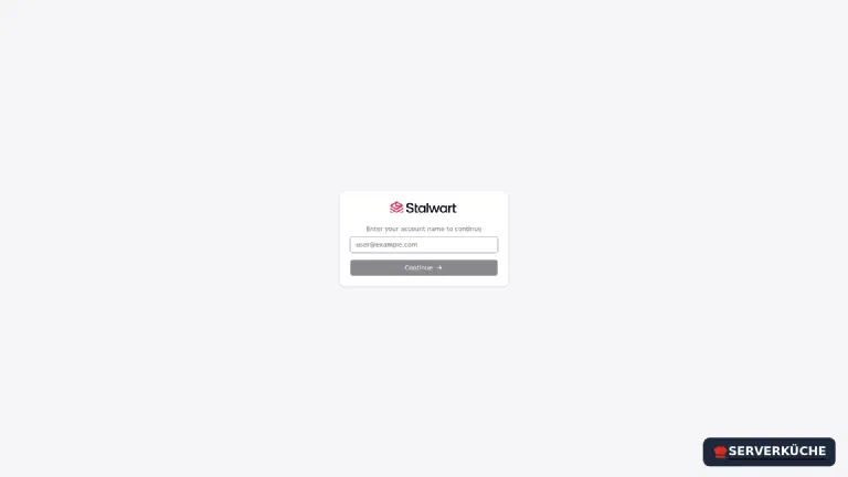 The login form of the Stalwart web interface with a field for the username.