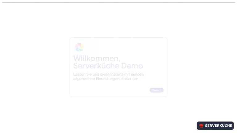 Der Onboarding-Assistent nach dem ersten Login Der Immich-Einrichtungsassistent begrüßt den neuen Administrator